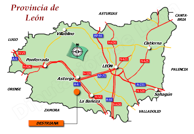 Mapa de la provincia de León